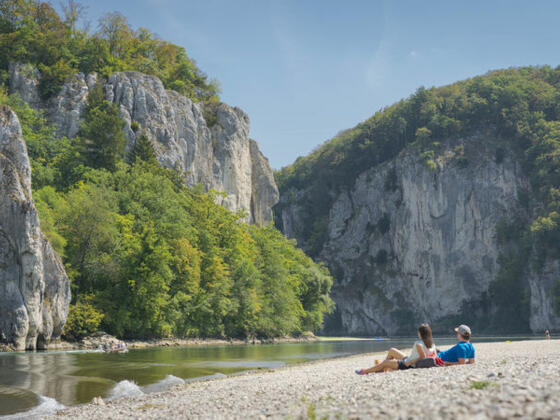 Kiesstrand am Donaudurchbruch bei Weltenburg