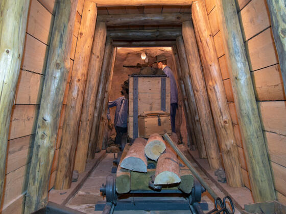 Blick in den Stollen im Bergbaumuseum