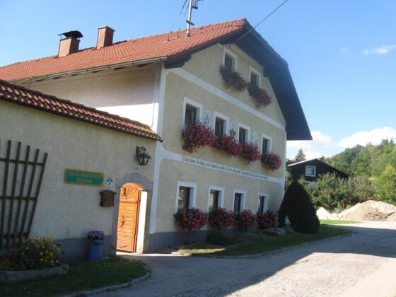 Ganhör Bauernhof Aussen mit Blumen 1
