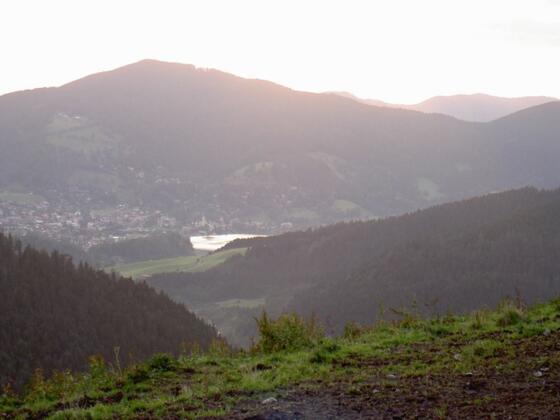Blick auf den Schliersee von der Kreuzbergalm