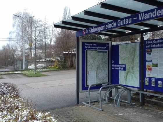 Parkplatz beim Wanderstart in Gutau