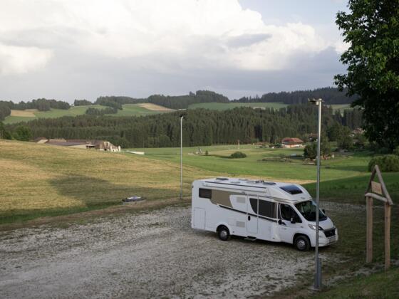 Wohnmobilstellplatz und Mühlviertler Landschaft