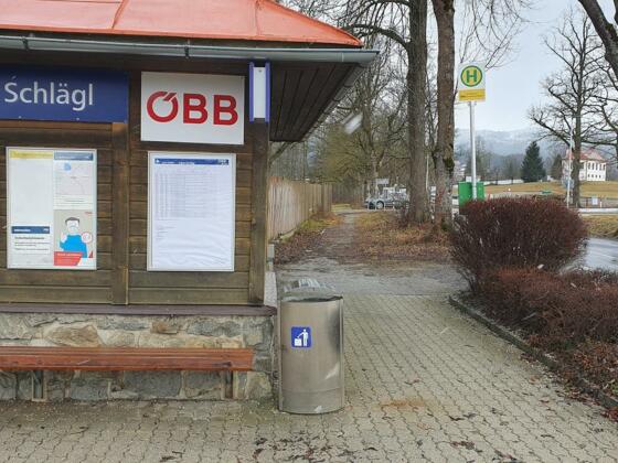 Bahnhaltestelle Schlägl Richtung Stift Schlägl