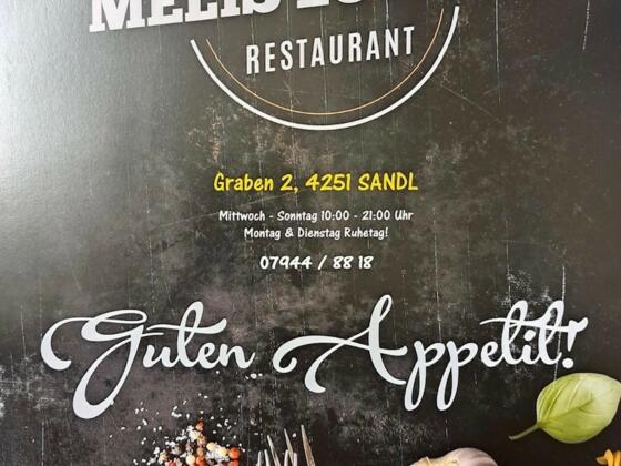 Speisekarte Pizzeria Melis Lounge Restaurant Sandl