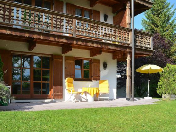 Ferienwohnung Am Rottach-Damm - Terrassee mit Blick zum Wallberg