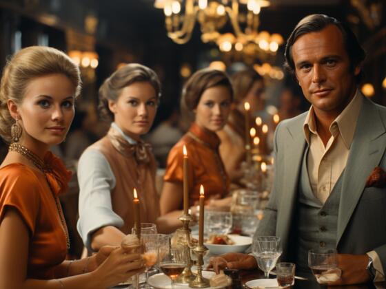 Schickeria in der Käfer Schänke in den 80s (KI generated)