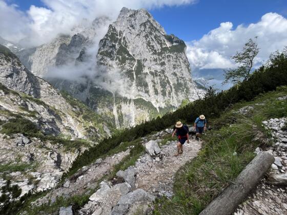 Blick vom Hupfleitenjoch hinüber zum Waxenstein