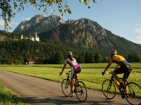Auf dem Weg: Schloss Neuschwanstein bei Füsse