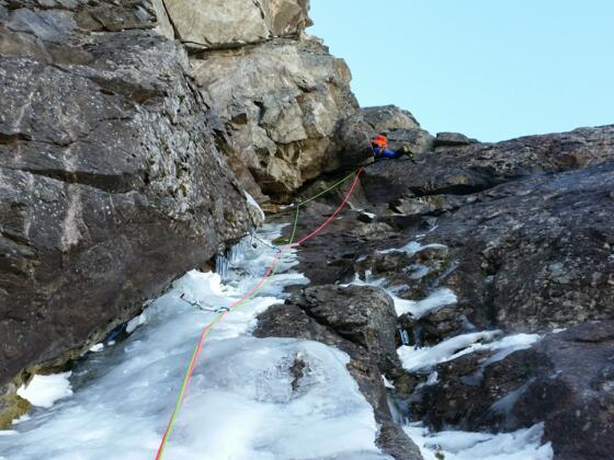 In der Schlüsselstelle (direkte Variante, M7)