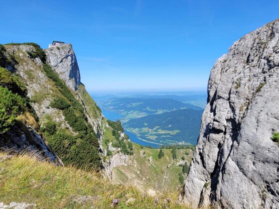 Auf dem Weg zur Spinnerin - Blick auf dem Schafberg