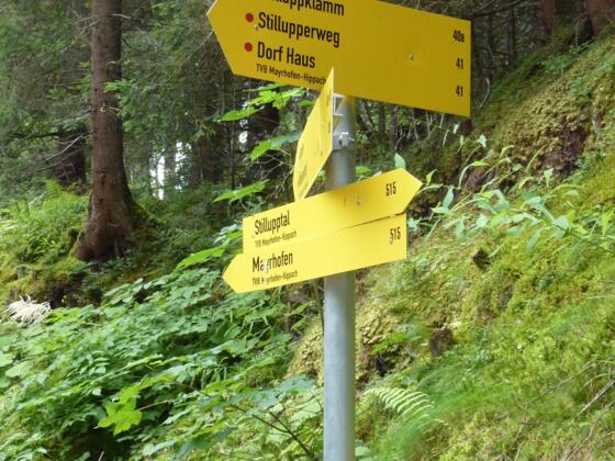Abzweigung nach Mayrhofen