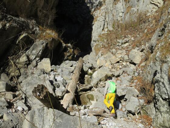 Die Klamm verändert sich laufend und der beste Weg muss immer wieder neu gefunden werden.