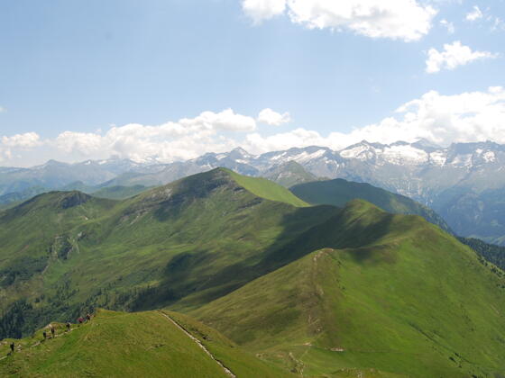 Blick auf den Bergkamm - Throneck-Kreuzkogel-Flugkopf