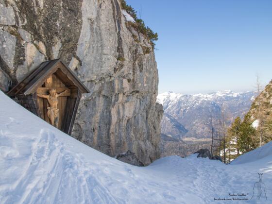 Aussicht vom Schrecksattel auf die Chiemgauer Alpen