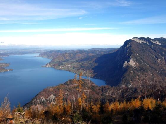 Atterseeblick mit Mahdlschneid rechts