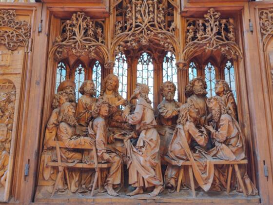 Rothenburg - evangelische Stadtpfarrkirche St. Jakob, Heiligblut-Retabel (Riemenschneider)