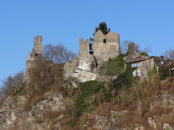 Blick auf die Burgruine bei Hals