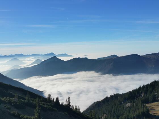 Blick vom Geigelstein zum Spitzstein