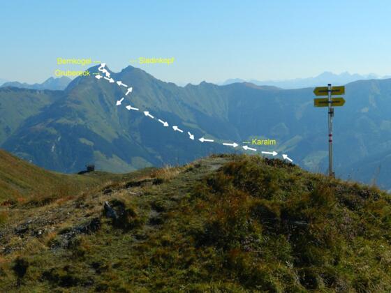 Grubereck und Bernkogel vom Hirschkopf gesehen