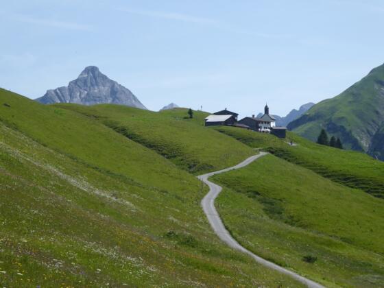 Blick auf Bürstegg und Biberkopf