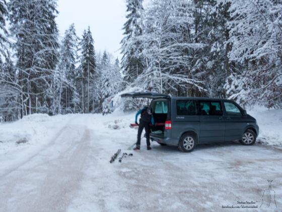der Parkplatz Klausenhäusl ist im Winter geräumt