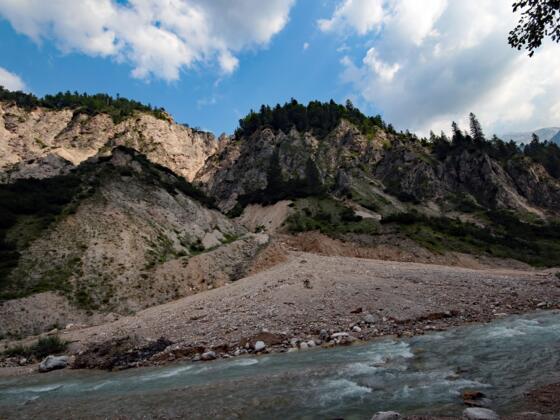 Schuttfächer aus Hauptdolomit am Schindeltalschrofen