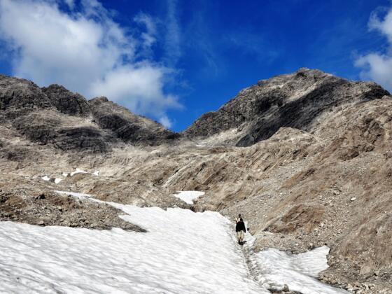 Blick auch Mädelegabel (re) und Hochfrottspitze (li)