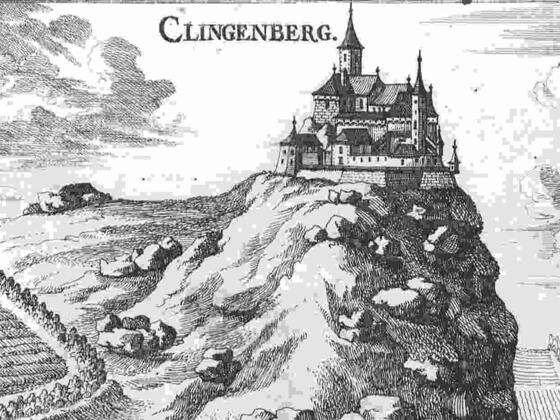 Ruine Klingeberg - Stich Vischer