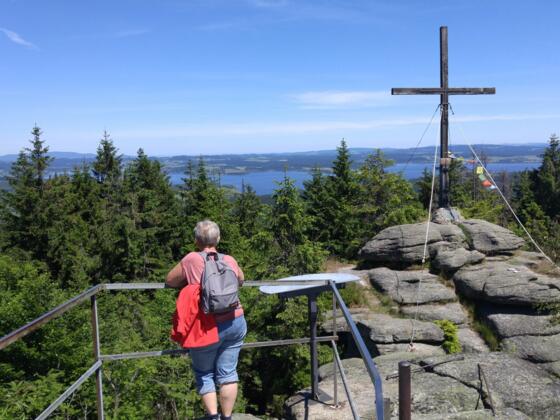 Blick vom Bärenstein zum Moldaustausee