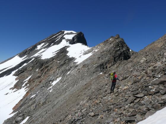Zwischen Riffeljoch und Gipfelaufbau