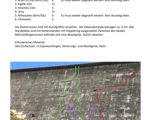 Topo und Infos zum Klettergarten Silvrettasee