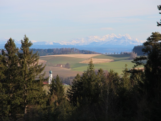 Alpenansicht vom Aussichtspunkt in Fuchsöd