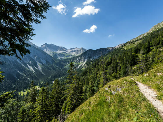 Der Lakeiensteig auf dem Weg von Krün zum Soiernhaus