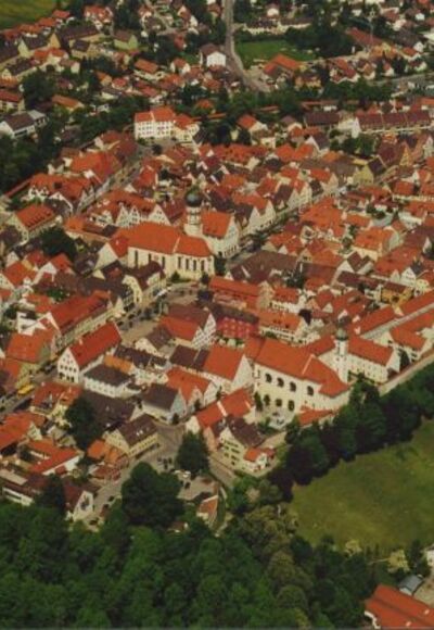 Luftaufnahme der historischen Altstadt von Schongau