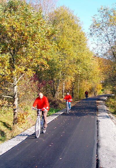 Radler entlang des Donau-Ilz-Radweges