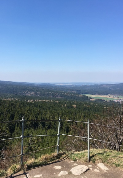 Ausblick vom Aussichtsfelsen am Rudolfstein