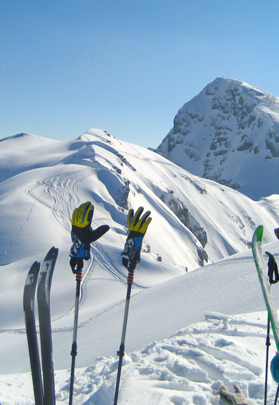 Auf der Kematenschneid, dahinter das Seehorn | Skitour Hundstodreibn