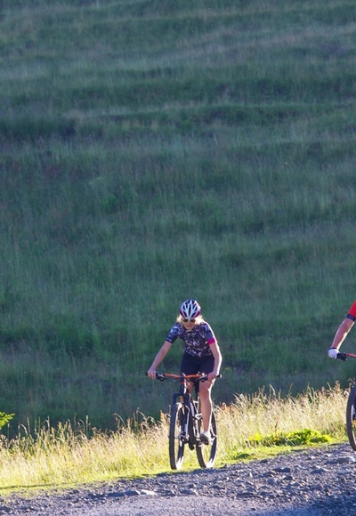 Mountain-Biker an der Alpspitze bei Nesselwang im Allgäu