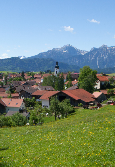 Blick auf Rieden am Forggensee