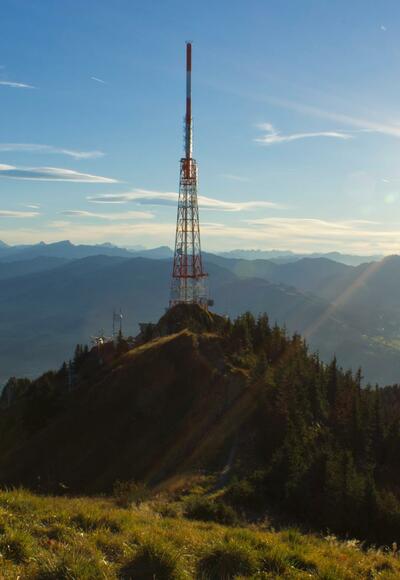 Der Sendemast auf dem Grünten