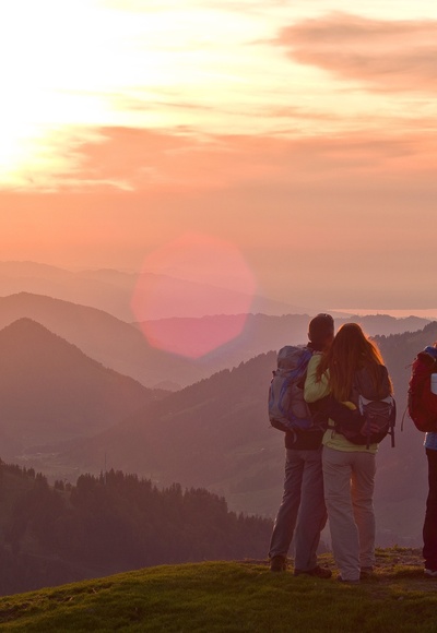 Sonnenuntergang am Riedberger Horn - Blick auf den Bodensee