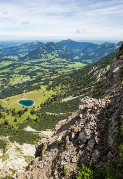 Blick vom Gratweg am Iseler in Richtung Norden.