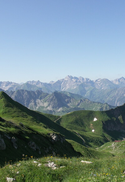 Ein Blick in die Allgäuer Bergwelt.