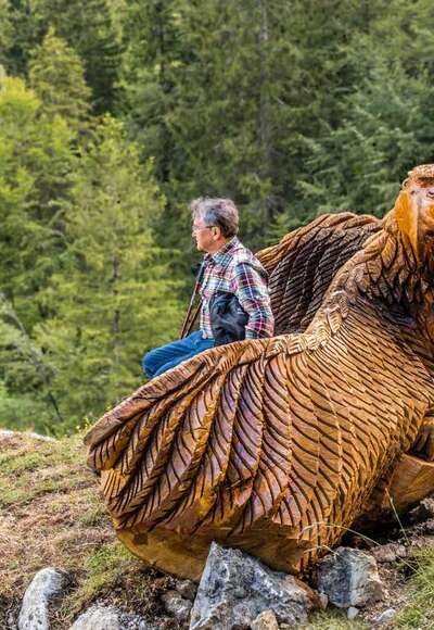 Vogelschutzbank oberhalb der Mailalm - Wendelsteinstreifzüge Künstlerweg