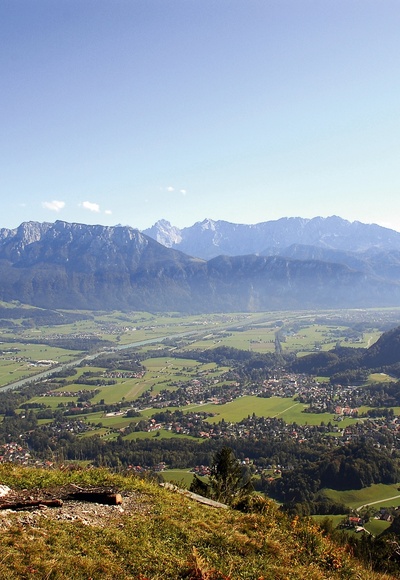 Aussicht Wildbarren Gipfel auf das Kaisergebirge