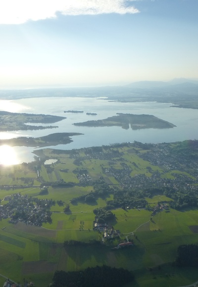 Luftaufnahme von Prien am Chiemsee