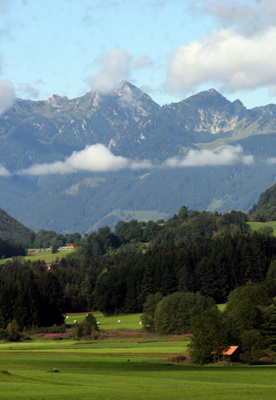Blick nach Westen zum Wendelstein von Mitterhof aus