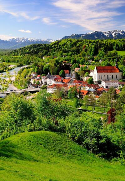 Blick von Kalvarienberg über Bad Tölz