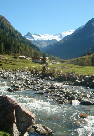 Blick zum Talschluß mit dem Gletscher