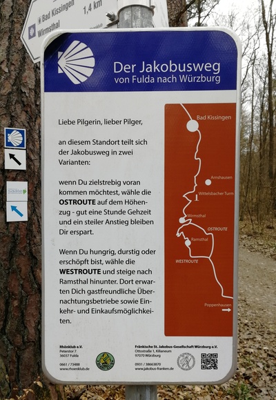 Hinweistafel zum &quot;Abzweig Ramsthal&quot;